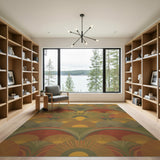Multi-Color Geometric Fan Area Rug