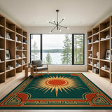 Radiant Sunburst Geometric Geometric Modern Area Rug