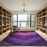 Purple Chevron Geometric Area Rug