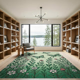 Green Butterfly Meadow Wildflower Rug