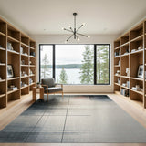 Modern Grey Grid Abstract Area Rug