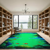 Emerald Lagoon with Tropical Fish Area Rug