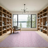 Playful Pink Vespa Scooter Pattern Area Rug