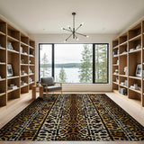 Leopard Print Brown Area Rug