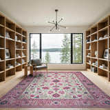 Elegant Pink Floral Persian Pink Area Rug