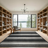 Bold Black White Striped No. 42 Area Rug
