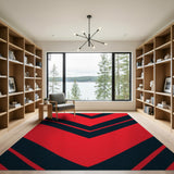 Bold Red Black Chevron Area Rug