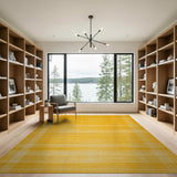 Distressed Yellow Plaid Area Rug