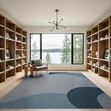 Blue Wave Abstract Textured Area Rug