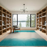 Blue and Teal Teal Halftone Gradient Area Rug