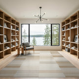 Beige and Neutral Geometric Modern Beige Neutral Geometric Stripe Area Rug