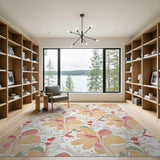 Frangipani Watercolor Floral Area Rug
