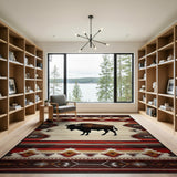 Southwestern Bison Silhouette Area Rug