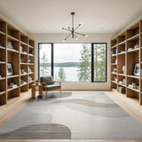 Abstract Beige Wave Abstract Area Area Rug