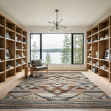 Southwestern Brown Tan Geometric Area Rug