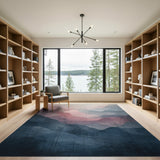 Pink Layered Mountains Abstract Area Rug