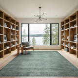 Teal Geometric Textured Area Rug