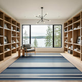 Blue Striped Coastal Area Rug