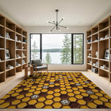 Yellow Honeycomb Beehive Area Rug