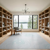 Blue and Teal Swirling Teal Abstract Area Rug