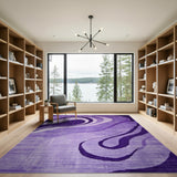 Purple Swirl Abstract Area Rug