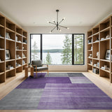 Geometric Modern Purple Grey Geometric Block Area Rug