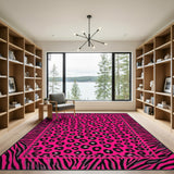 Pink Leopard Zebra Print Area Rug