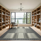 Black White Geometric Dot Abstract Area Rug