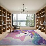 Magical Unicorn Starry Sky Kids Area Rug