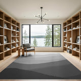 Layered Gray Mountains Abstract Area Rug