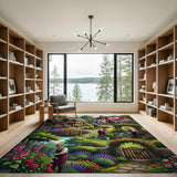 English Cottage Rose Garden Floral Rug