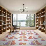 Colorful Cartoon Pets Kids Area Rug