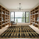 Geometric Railroad Tracks Area Rug