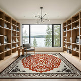 Red Red Medallion Traditional Persian Area Rug
