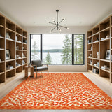 Orange Leopard Print Area Rug