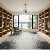 Black White Halftone Dot Gradient Area Rug