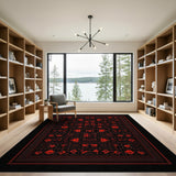 Red Pixel Dice Geometric Area Rug