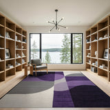 Abstract Purple Geometric Abstract Area Rug