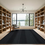 Black White Geometric Grid No. 12 Area Rug
