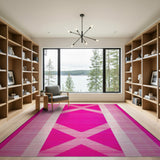 Vibrant Pink Diamond Geometric Area Rug
