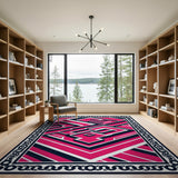 Geometric Modern Pink Bold Pink Maze Geometric Area Rug