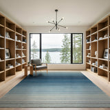 Blue Ombre Striped Area Rug