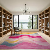 Vibrant Wavy Multi-Color Geometric Area Rug