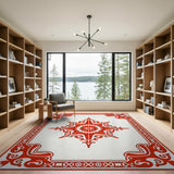 Red Ornate Star Medallion Persian Area Rug