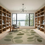 Green Leaf Botanical Area Rug
