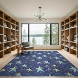 Starry Navy Geometric Area Rug
