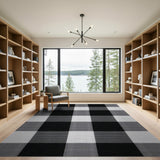 Classic Black and White Classic Black White Buffalo Check Area Rug