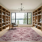 Pink Floral Art Nouveau Vintage Rug