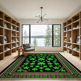 Shamrock Scatter Green Area Rug