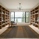 Brown and Tan Brown Tan Woven Stripe Area Rug